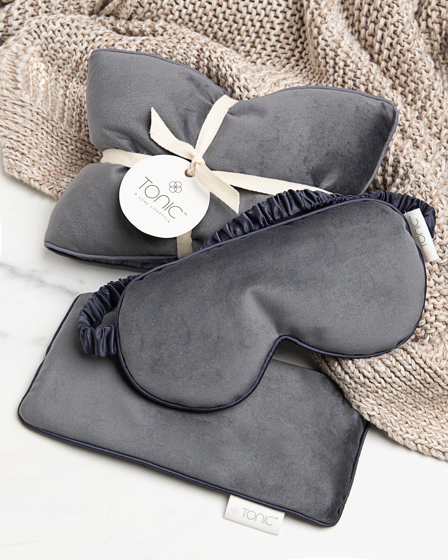 Eye Mask - Luxe Velvet in Steel