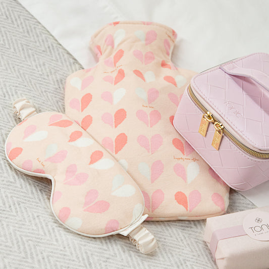 Flannel Heart Small Hot Water Bottle