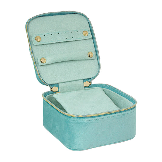 Luxe Velvet Jewellery Cube Seafoam
