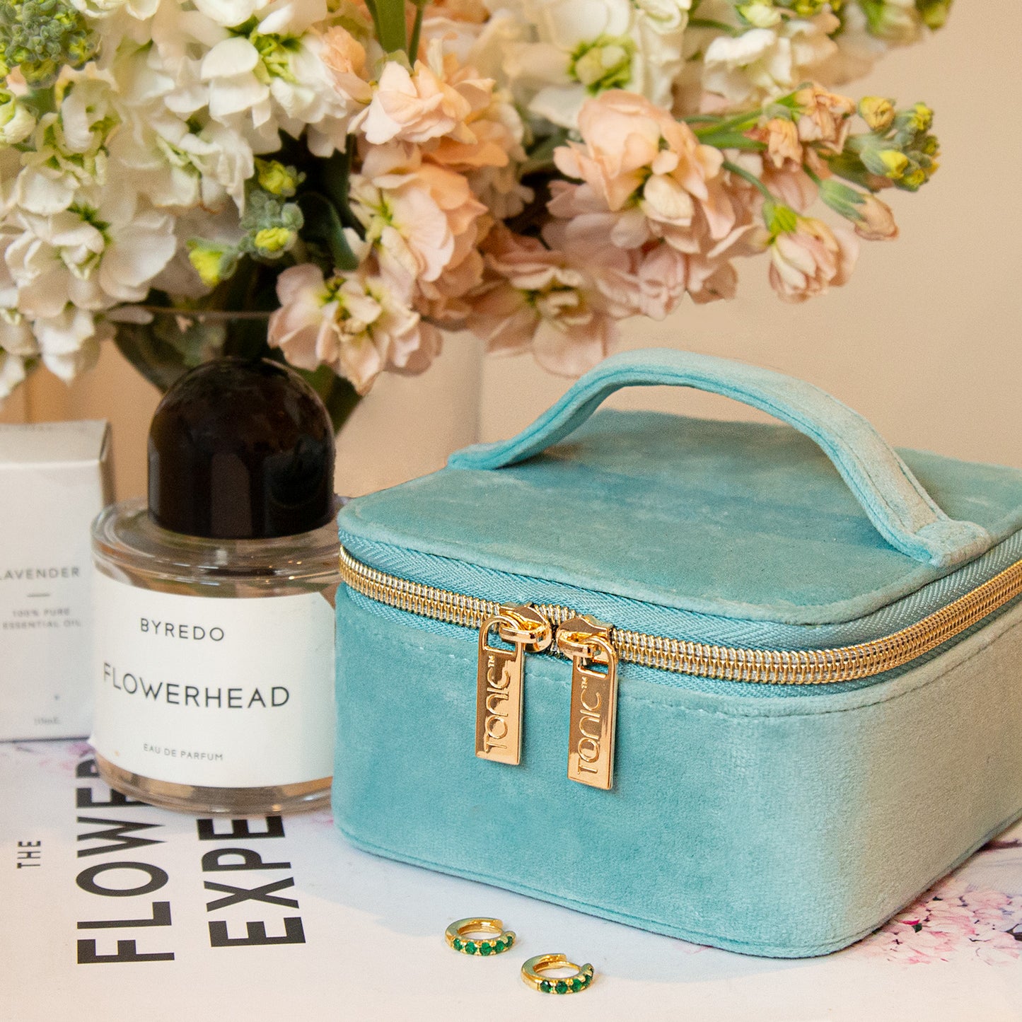Luxe Velvet Jewellery Cube Seafoam
