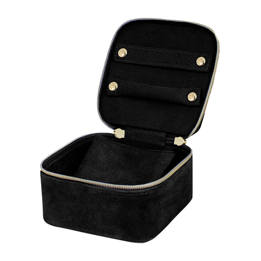 Luxe Velvet Jewellery Cube Black