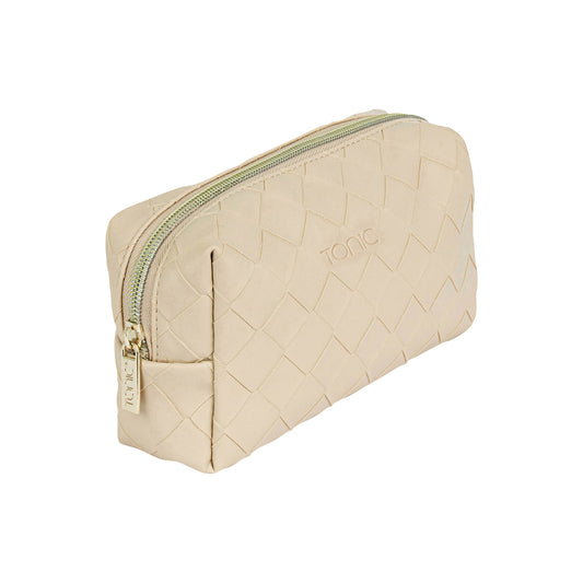 Woven Beauty Bag Small Sand