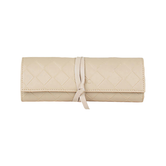 Woven Makeup Brush Roll Sand