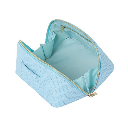 Herringbone Beauty Bag Medium Bluebell