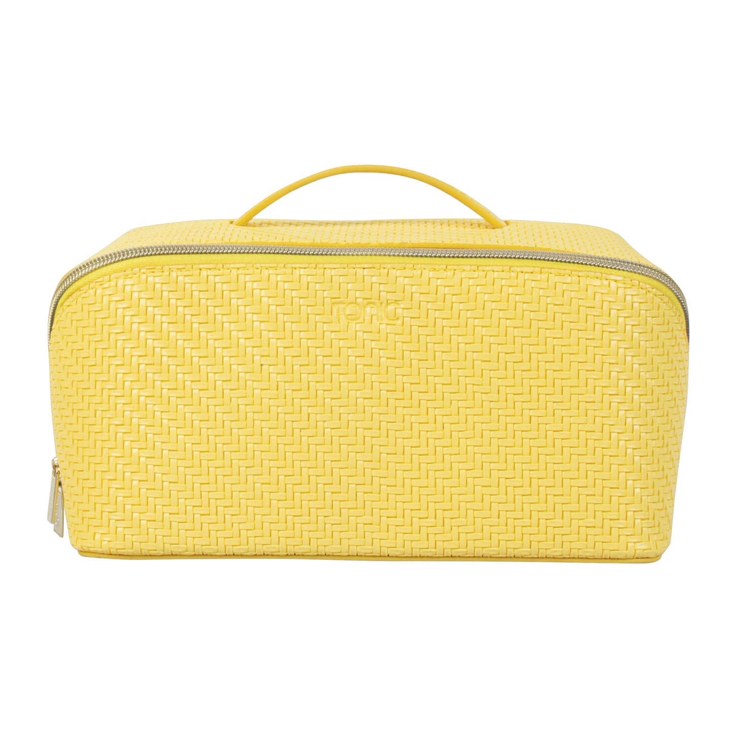 Herringbone Beauty Bag Large Lemon