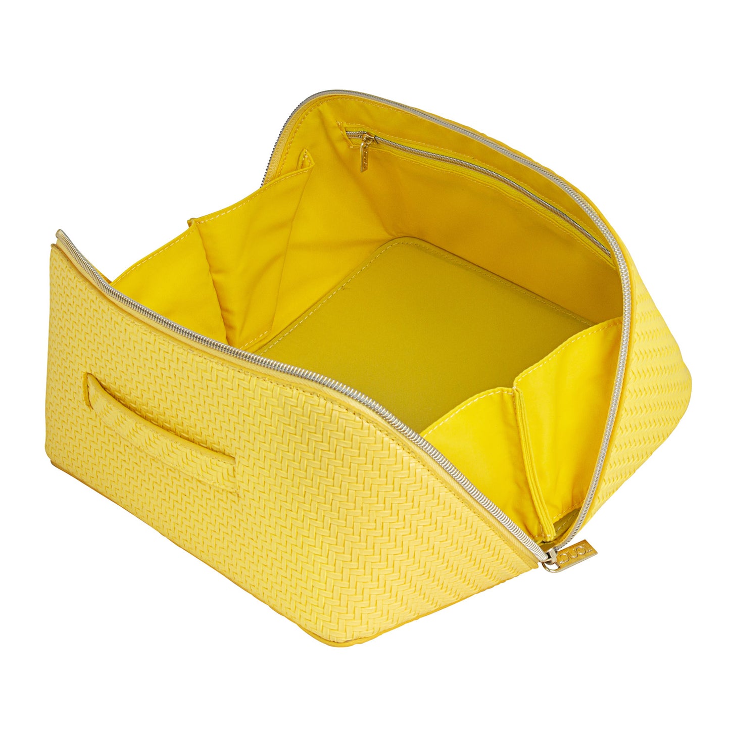 Herringbone Beauty Bag Large Lemon