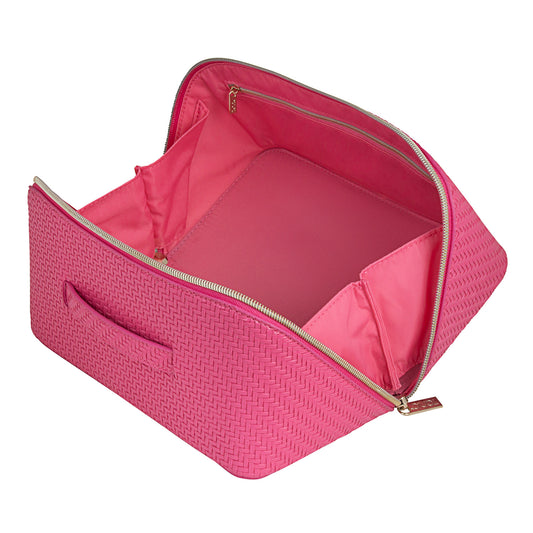 Herringbone Beauty Bag Large Raspberry