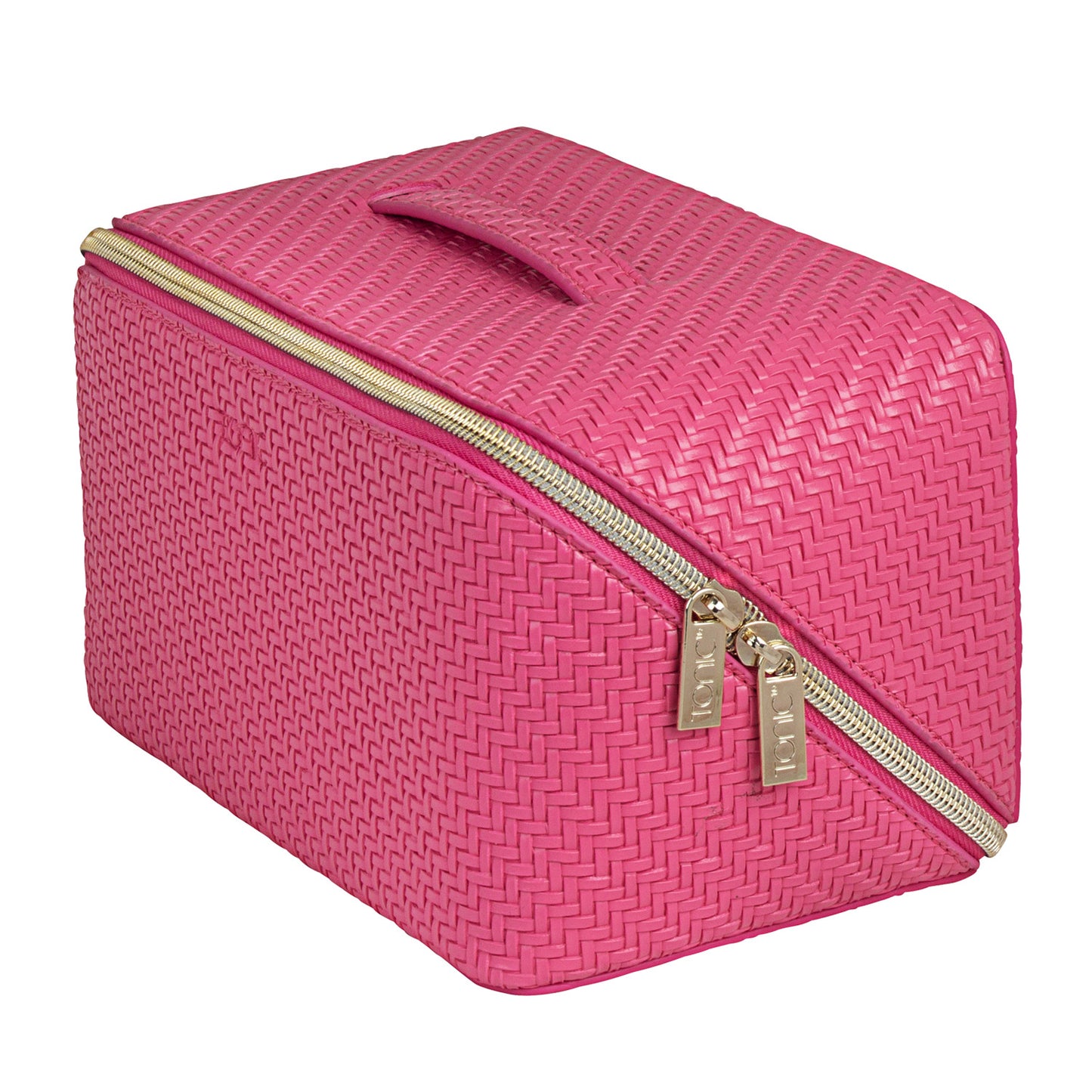 Herringbone Beauty Bag Large Raspberry