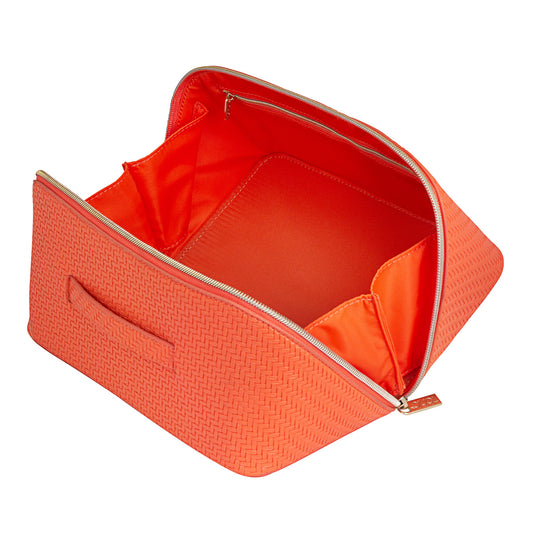 Herringbone Beauty Bag Large Tangerine