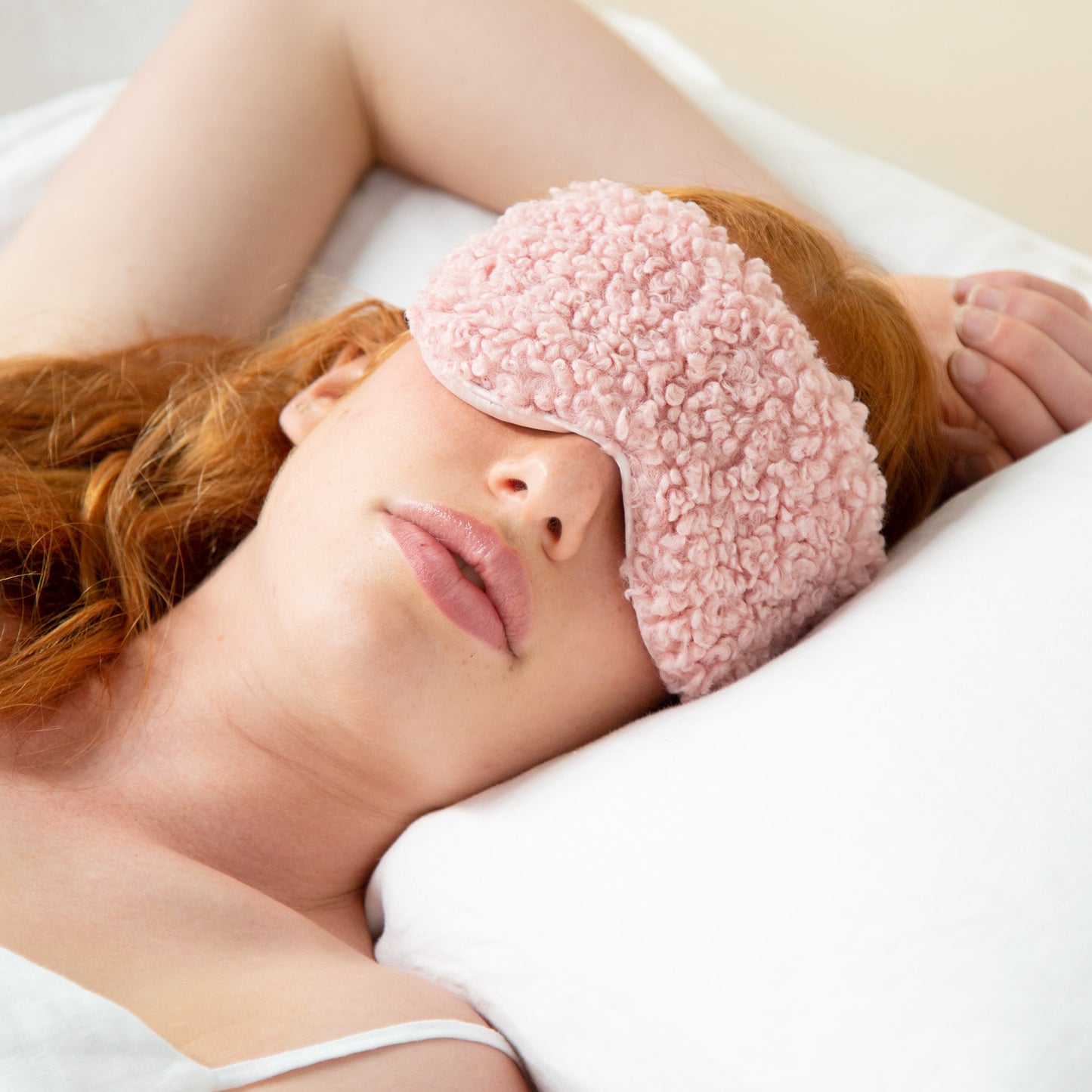 Boucle Eye Mask Rose Quartz