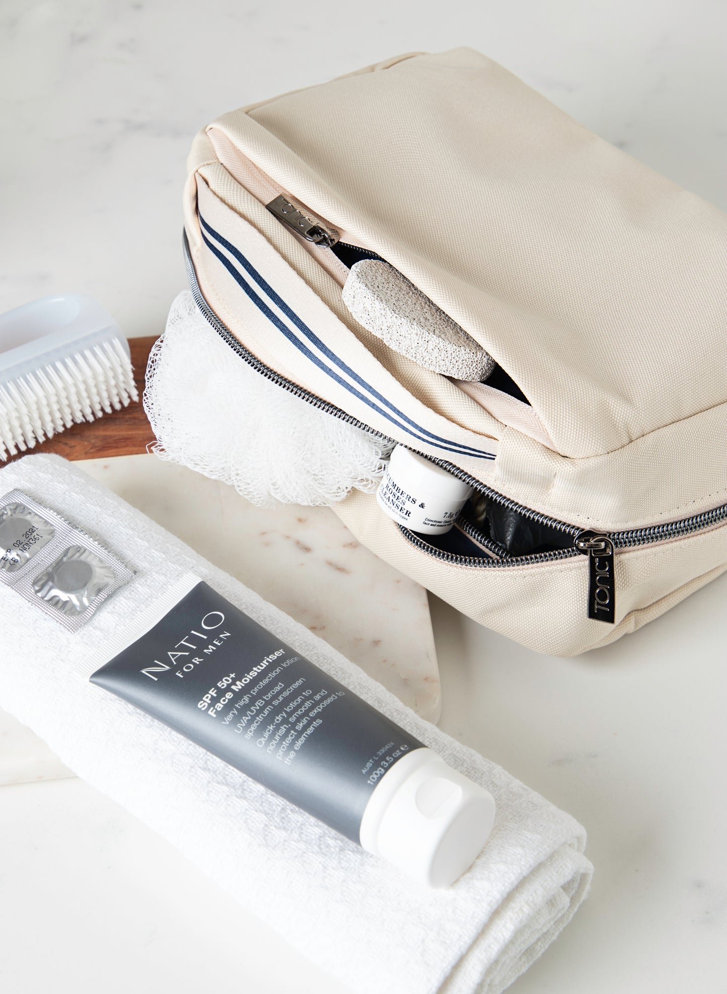 Men's Kit – Large Travel Bag in Cream
