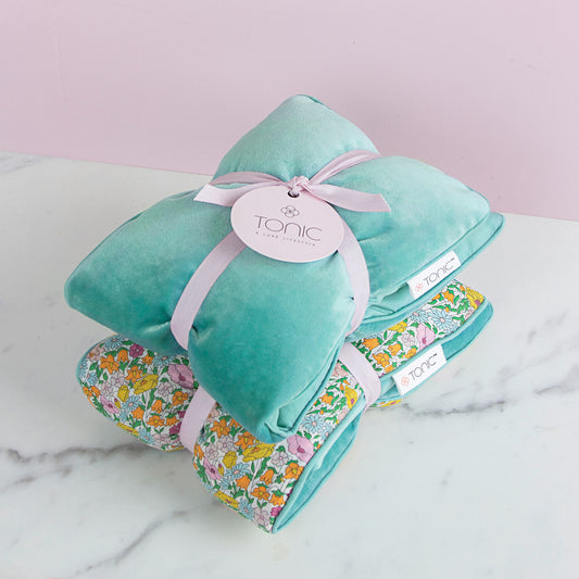 Luxe Velvet Heat Pillow Seafoam