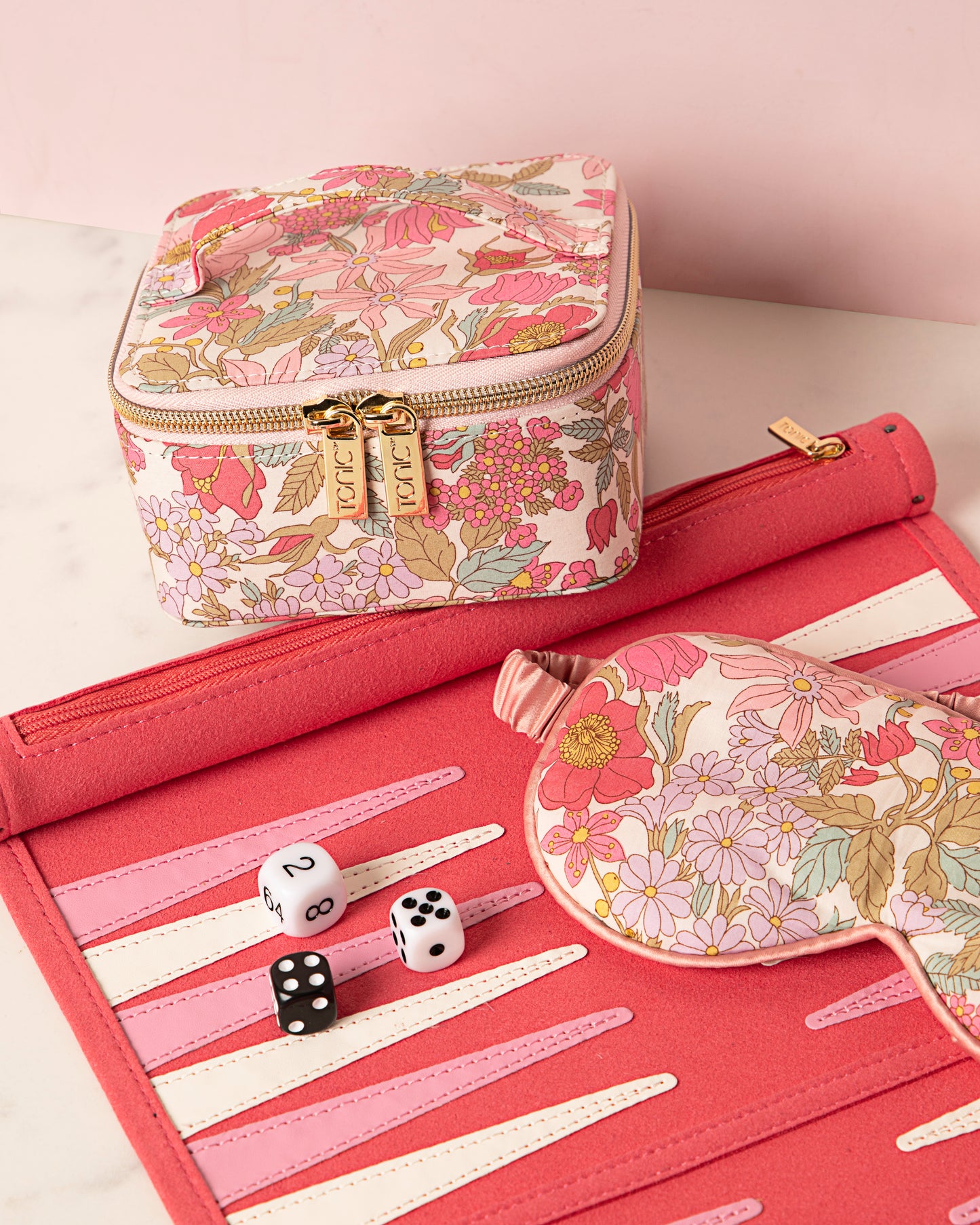 Pink Backgammon Travel Set