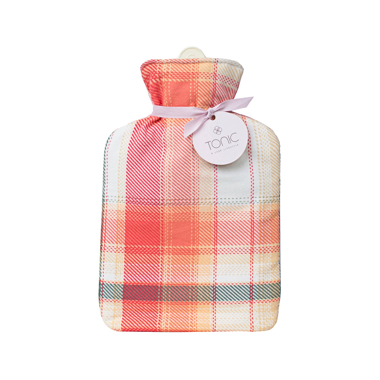 Flannel Check Small Hot Water Bottle