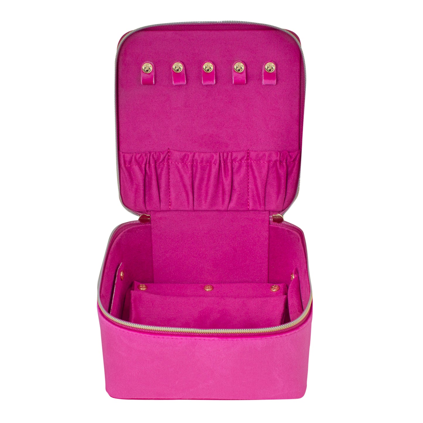 Luxe Velvet Large Jewellery Cube Berry