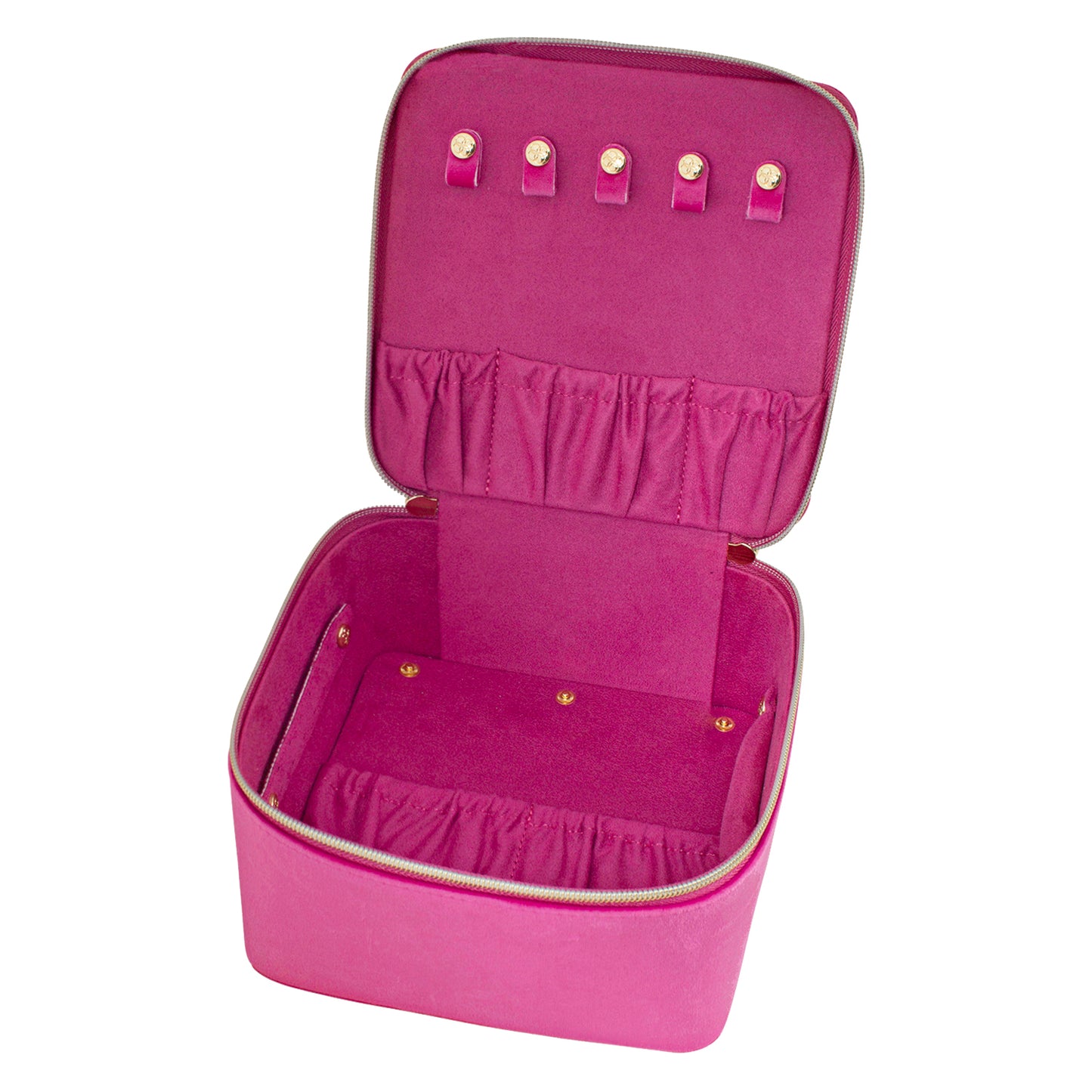 Luxe Velvet Large Jewellery Cube Berry