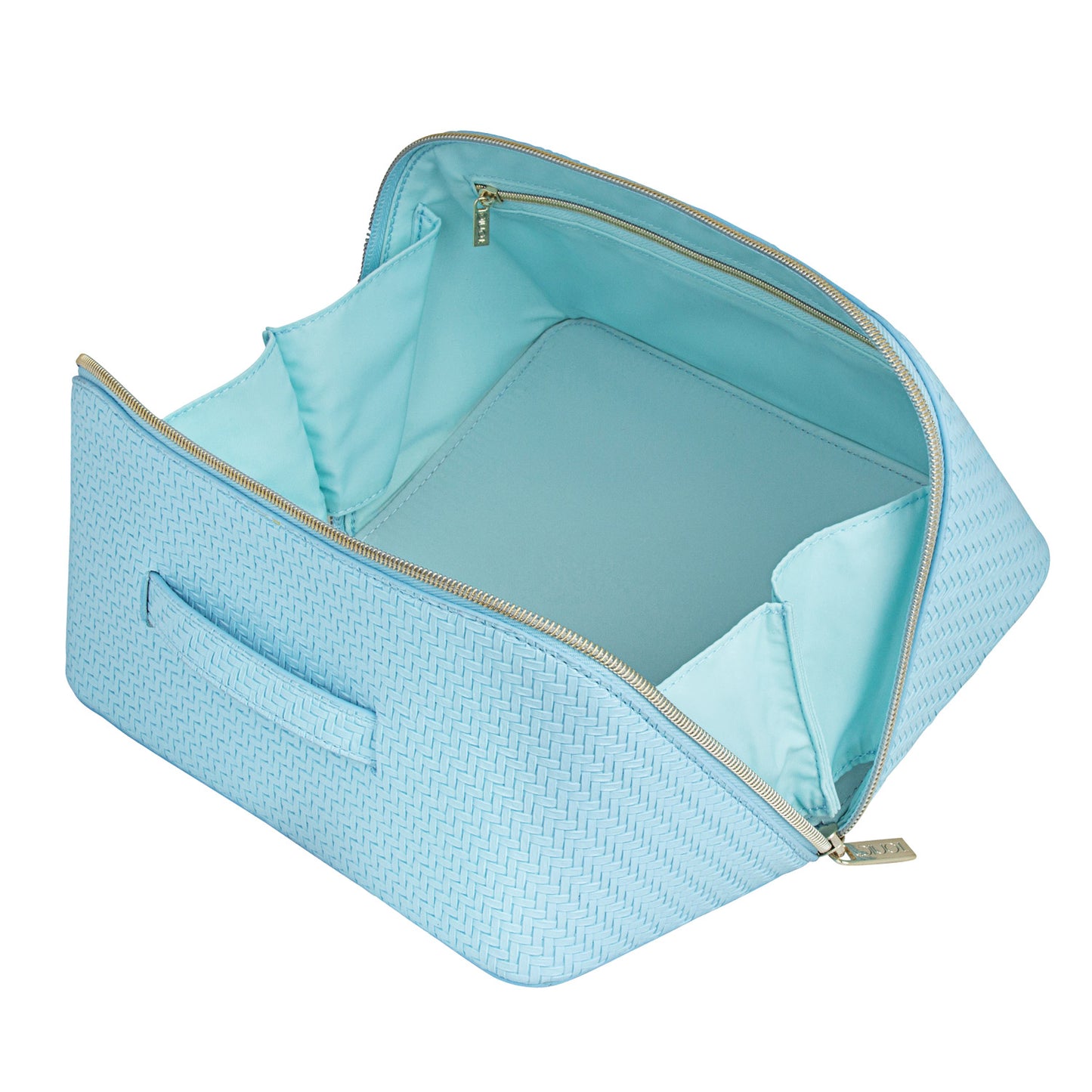 Herringbone Beauty Bag Large Bluebell