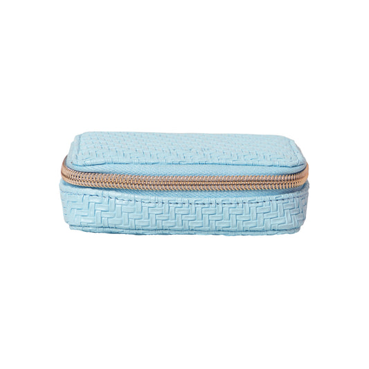 Herringbone Pill Box Bluebell