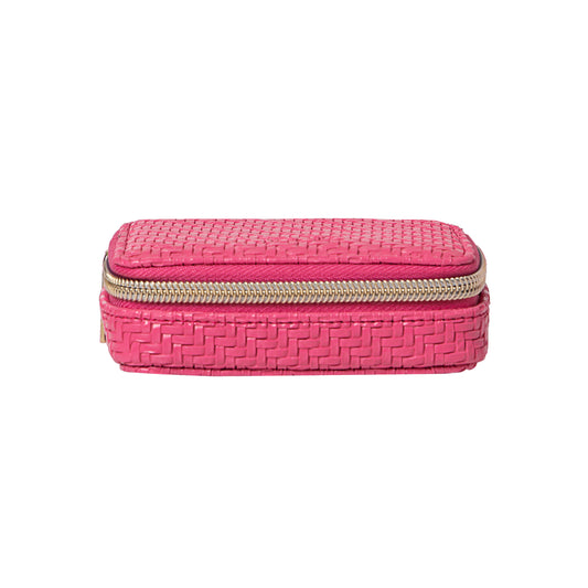 Herringbone Pill Box Raspberry