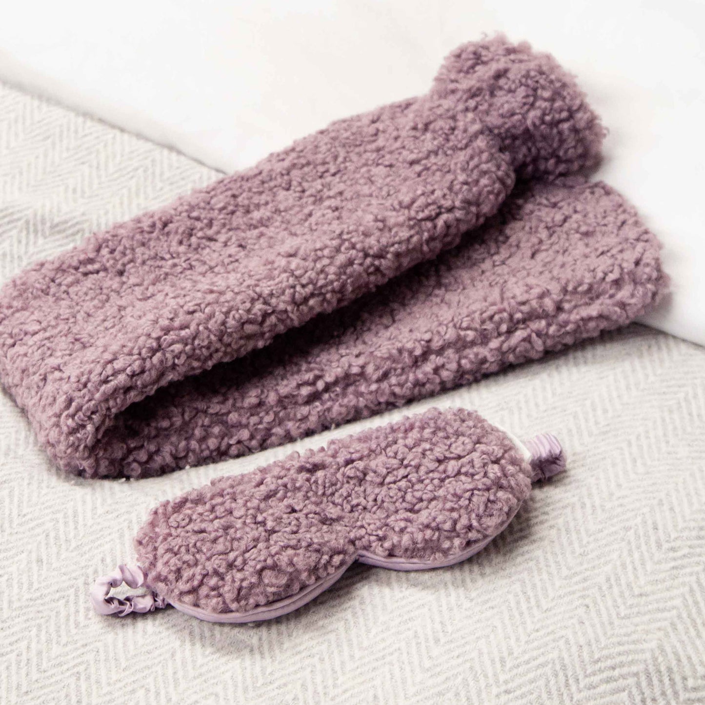 Boucle Long Hot Water Bottle Wisteria